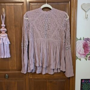 American Eagle Outfitters Lace Blouse in Lavender